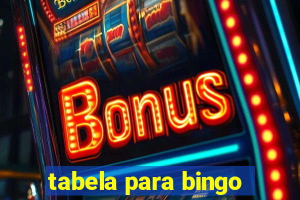 tabela para bingo